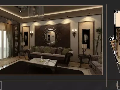 classic living room  3D model