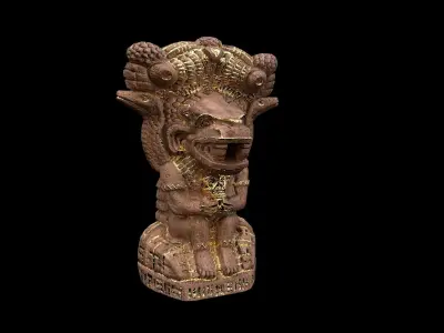 Mayan Statue Golden - PBR - Textured Low-poly 3D model