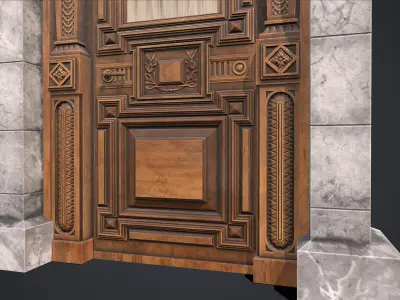 Old Palace Door Low-poly 3D model