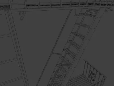 Fire Escape Staircase 3D model