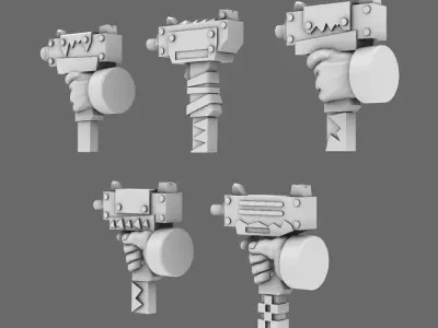 Space Orcs Uzi Style Pistols 3D print model