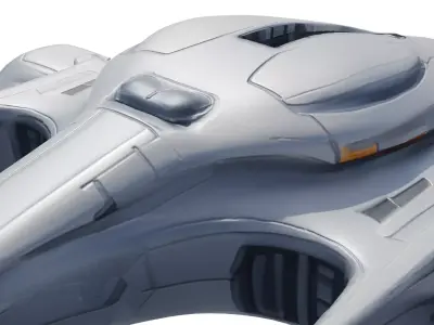 SilverComet Z7 High-Speed Sci-Fi Starship Low-poly 3D model