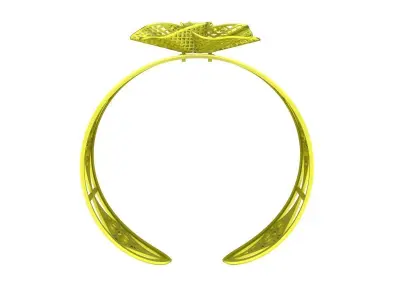 Elegant Mesh Flower Open Ring for Women 6421 3D print model