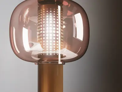 bonbori table lamp with glass shade 3D model