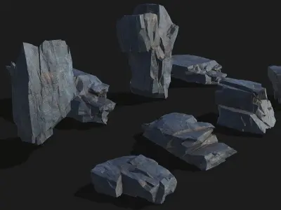 cliff rocks - 3D Models PBR Pack 07 Low-poly 3D model