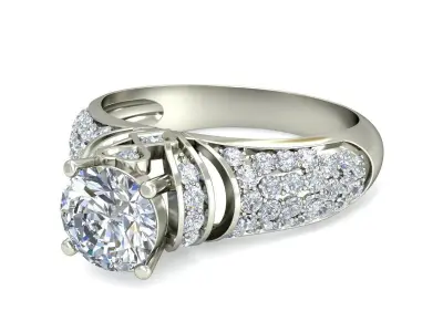 Women Ring  Render 3dm STL OBJ FBX Details 3D print model 237
