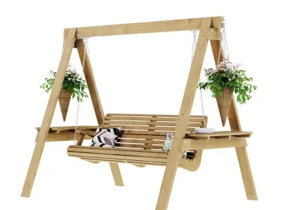 Garden swing 3D model 3