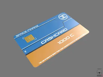 Credit Cash Card Key PBR Sci-Fi Low-poly 3D model