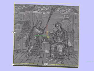 The Annunciation Evangelismos Virgin  Bas-Relief  3D print model