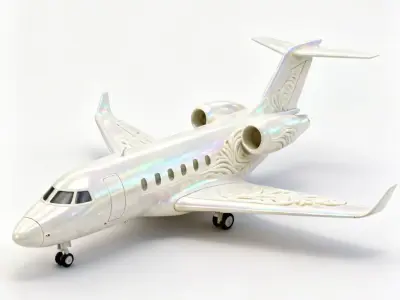 Pearl Aurora Futuristic Luxury Private Jet Low-poly 3D model