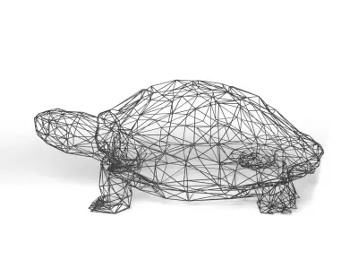 Turtle Wireframe Low-poly 3D model