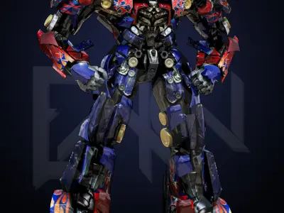 Transformers Optimus Prime DLX DOTM Low-poly 3D model
