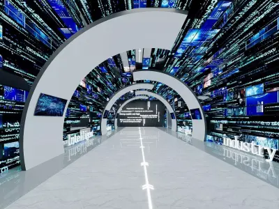 Sci-Fi Data Tunnel Corridor 3D model