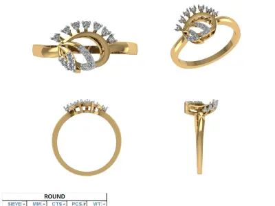 Light Weight Diamond Ring 3D model buy