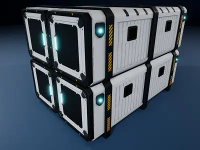 SciFi Cargo Containers Low-poly 3D model