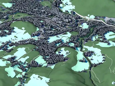 Cityscape Bad Ischl Austria 3D model