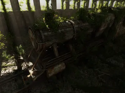 Abandoned Train Scene 3D model