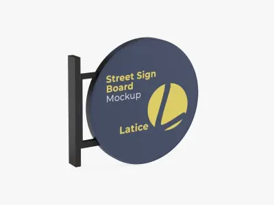 Signboard round shelf Low-poly 3D model