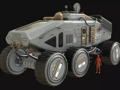 Mars Rover Concept-2-Grey 3D model