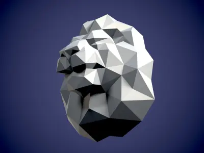 Lion in Low Poly style with Pepakura 3D print model