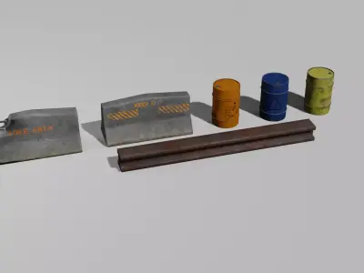 Mini prop pack low poly Low-poly 3D model