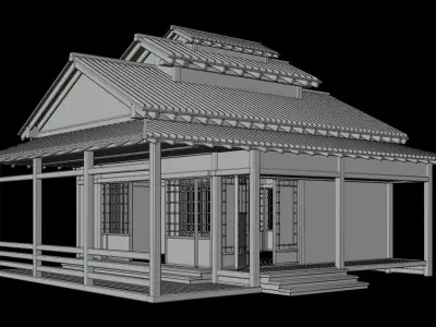 Medieval  Japanese Houses  - 4K Textures Game Ready Low-poly 3D model buy