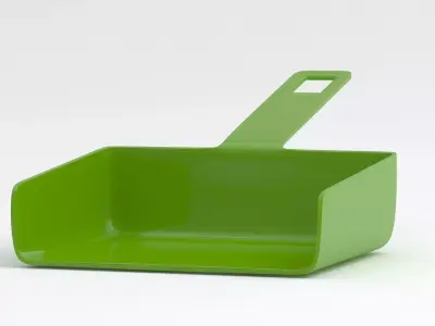 Green Flat Plastic DustPan 3D model