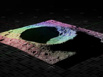 Moon Crater 2 with 8K Textures 3D model