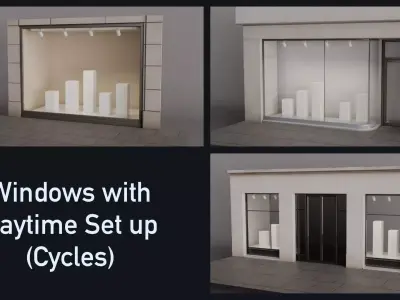 3 Modular Blender Shopfronts for ArchViz  3D model