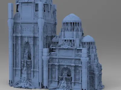Art Deco New York Baroque building 3 designs  3D model