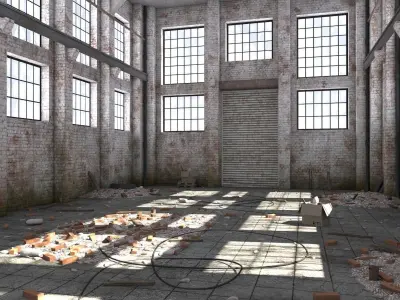 Warehouse Scene Low-poly 3D model