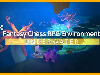 Fantasy Chess RPG Environment - Underwater Low-poly 3D model