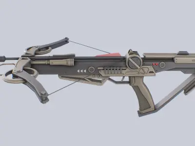 Scifi crossbow Low-poly 3D model