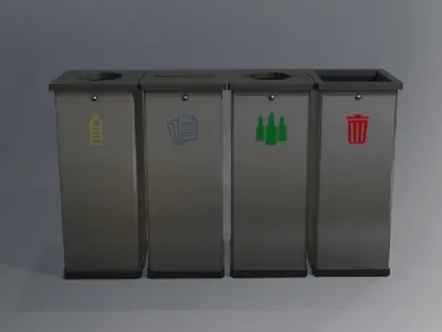 Recycle Bin Low-poly 3D model