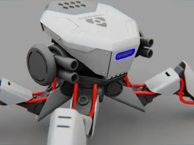 Combat Droid CELL  rigged character 3D model