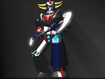Grendizer Rigged and Animated Low-poly 3D model