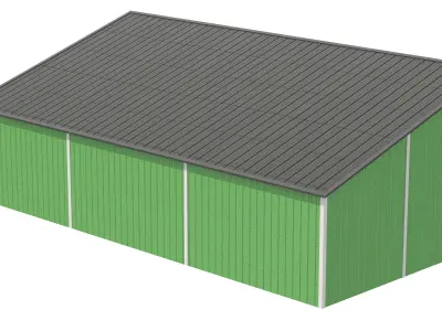 Silage Clamp 12 Green Low-poly 3D model