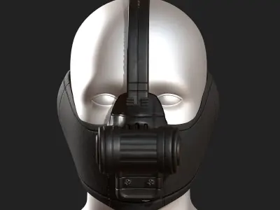 Gas mask respirator scifi futuristic 3d  Low-poly 3D model 30
