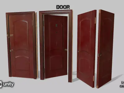 Door red 05 Low-poly 3D model
