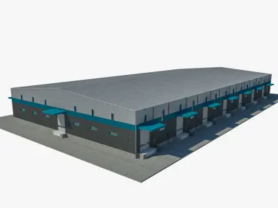 Warehouse 9 interior and exterior model 3D model