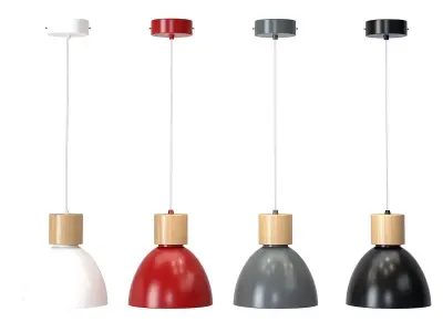 Albany Iron and Wood Bell Pendant 3D model