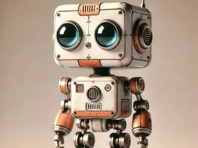 Retro Robot 3D Model Blue Eyes Vintage Sci-Fi Design Low-poly 3D model