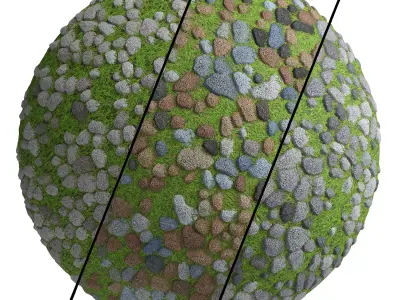 Grass Stone Materials1- By 3 color Pbr By Sbsar 4k Texture