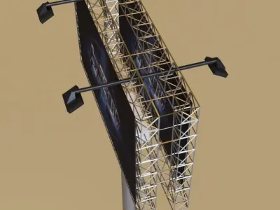 Sign board - low poly - Game Ready - 3D model Low-poly 3D model