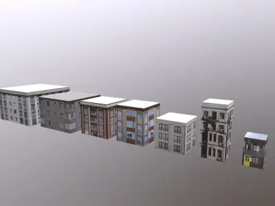 7 Apartment with textures Low-poly 3D model