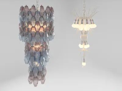 Venini Poliedri Ceiling Lamp Low-poly 3D model