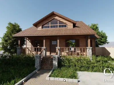 Modular Classic Style American House 7 Low-poly 3D model