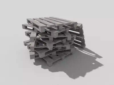 woden pallet 14 Low-poly 3D model