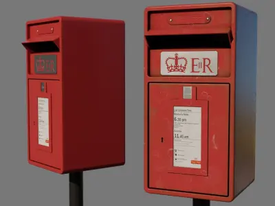 Royal Mailbox Low-poly 3D model