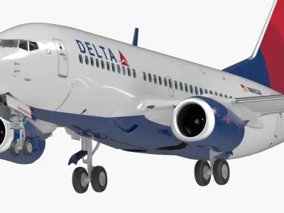 Delta Air Lines Boeing 737-700 with Interior Rigged for Maya 
